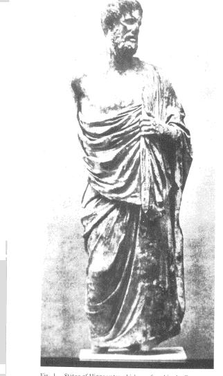 Fig. 1 - Statue of Hippocrates which was found in the Conservatory of the island of Cos. 