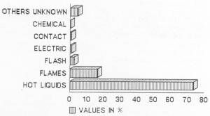 Figure 2 - Domestic bums in children: aetiology.