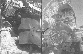Fig. 7b - Pieces of the tank-truck after explosion.