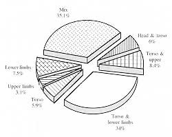 Table V - Location of burns
