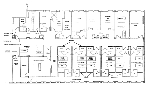 Fig. 1 - Plan of the Cesena Burns Centre.