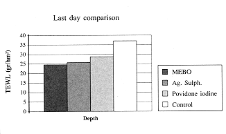 Fig. 7 - Evolution using MEBO ointment. Moderate partialthickness bum. Appearance on day 7 post-burn