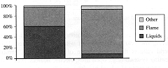 Fig. 4 - Causes of burns.