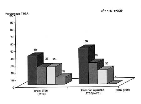 Graph. 2Relation between depth of burned hand and type of STSG.