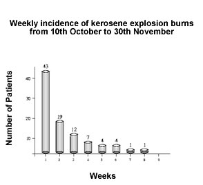 Fig. 2b Bar graph showing number of patients seen per week.
